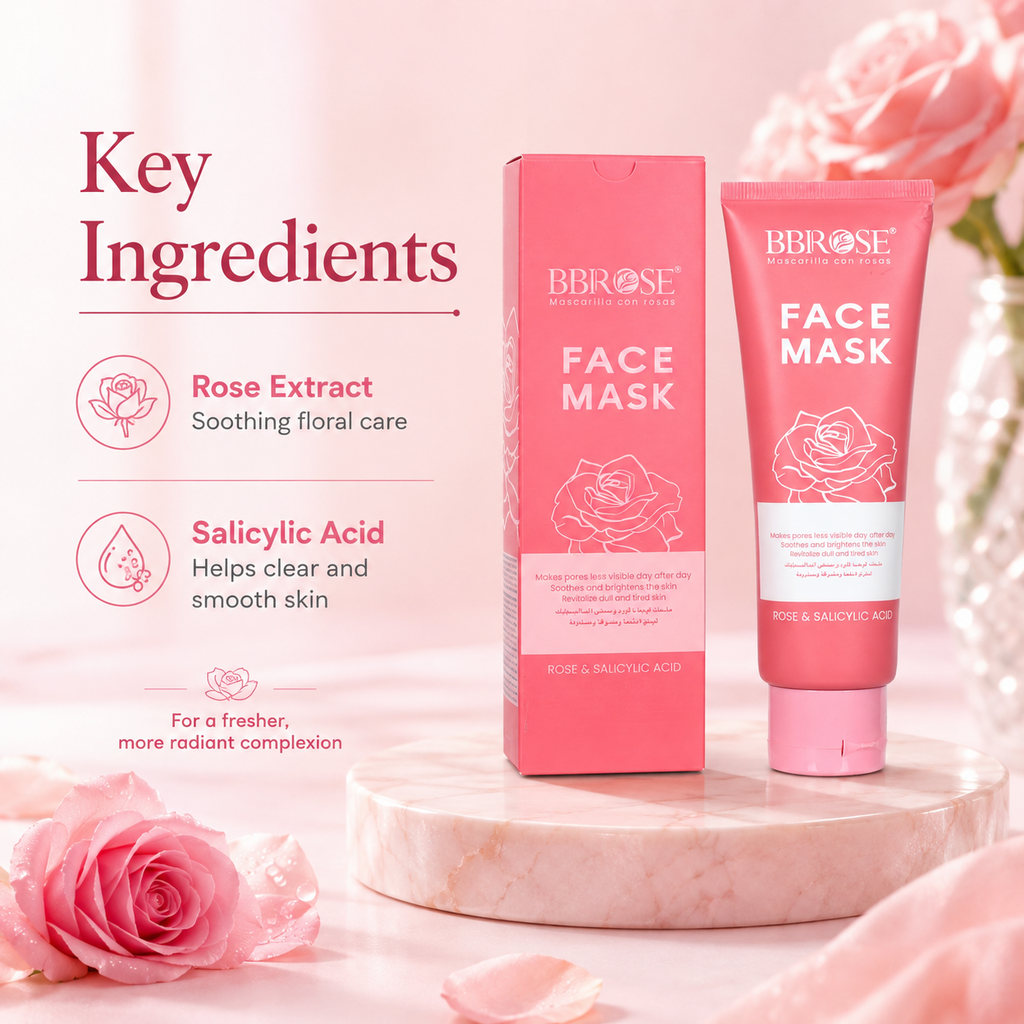 Rose & Salicylic Acid Face Mask – Pore-Refining, Soothing and Brightening Facial Mask