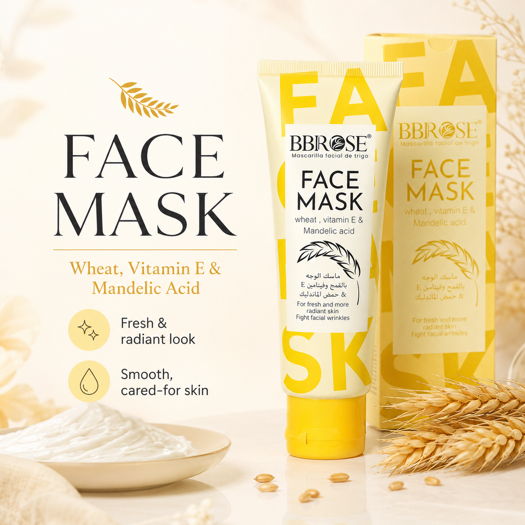 Wheat, Vitamin E & Mandelic Acid Face Mask – Radiance-Enhancing Facial Treatment