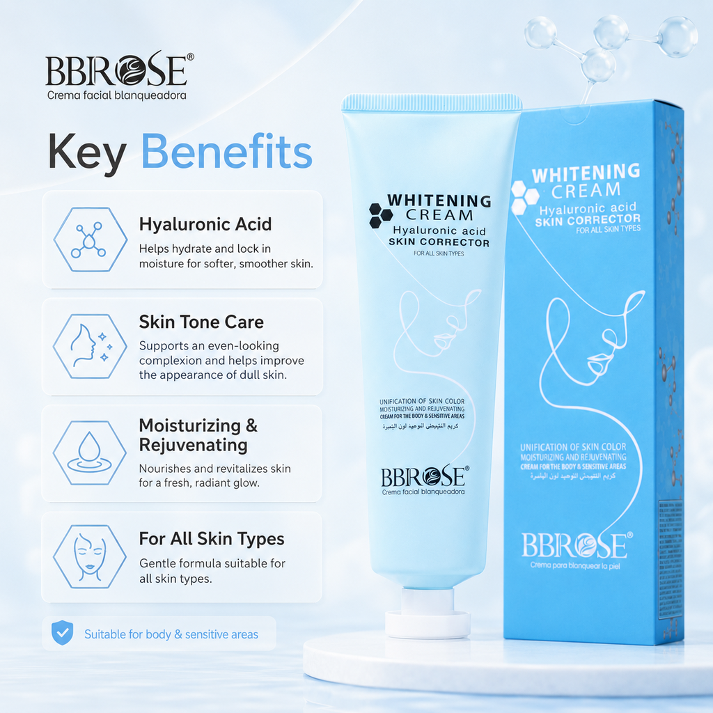 Hyaluronic Acid Whitening Cream – Moisturizing Skin Corrector for Body & Sensitive Areas