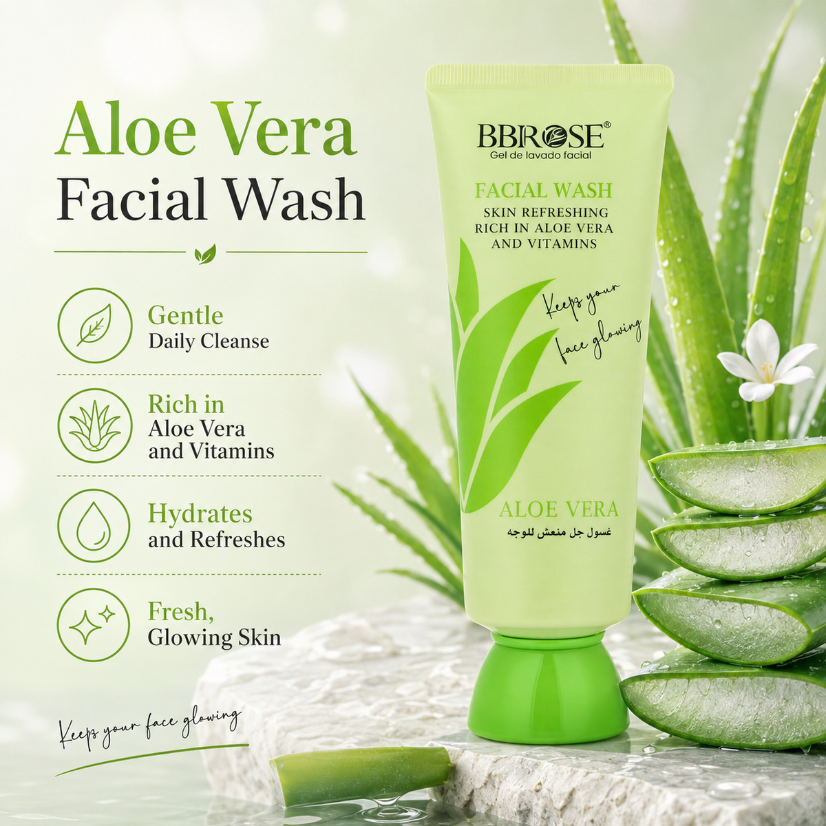 Aloe Vera Facial Wash – Refreshing Cleanser Enriched with Vitamins