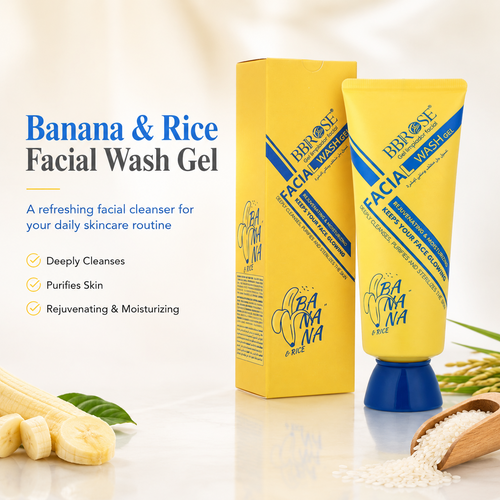Banana & Rice Facial Wash Gel – Rejuvenating, Moisturizing Deep Cleanser