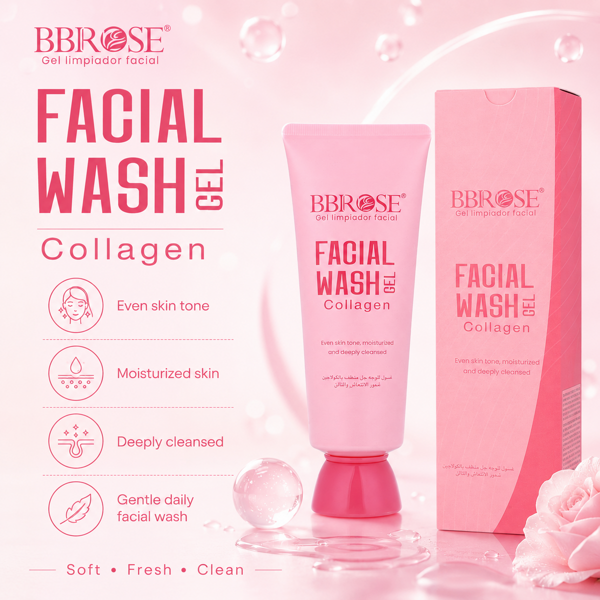 Collagen Facial Wash Gel – Deep Cleansing & Moisturizing Face Cleanser for All Skin Types