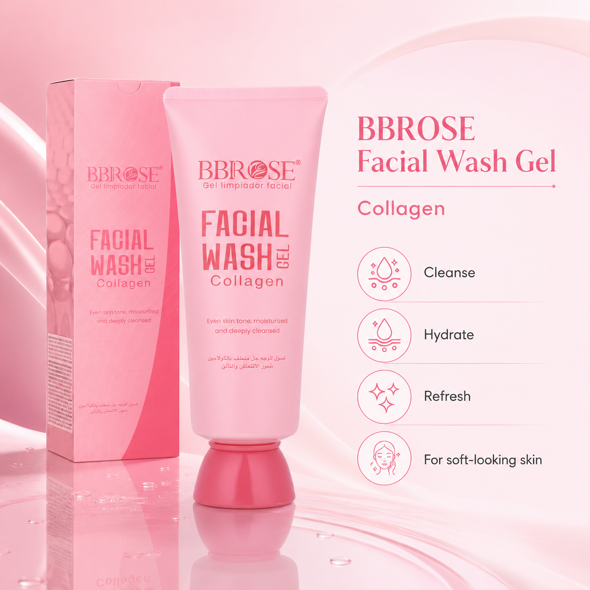 Collagen Facial Wash Gel – Deep Cleansing & Moisturizing Face Cleanser for All Skin Types