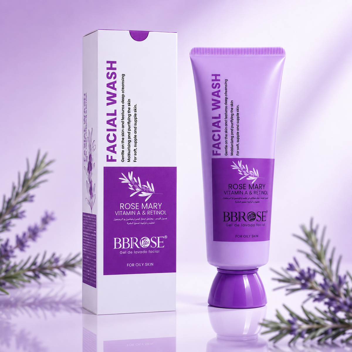 Rosemary, Vitamin A & Retinol Facial Wash – Deep-Cleansing Care for Oily Skin