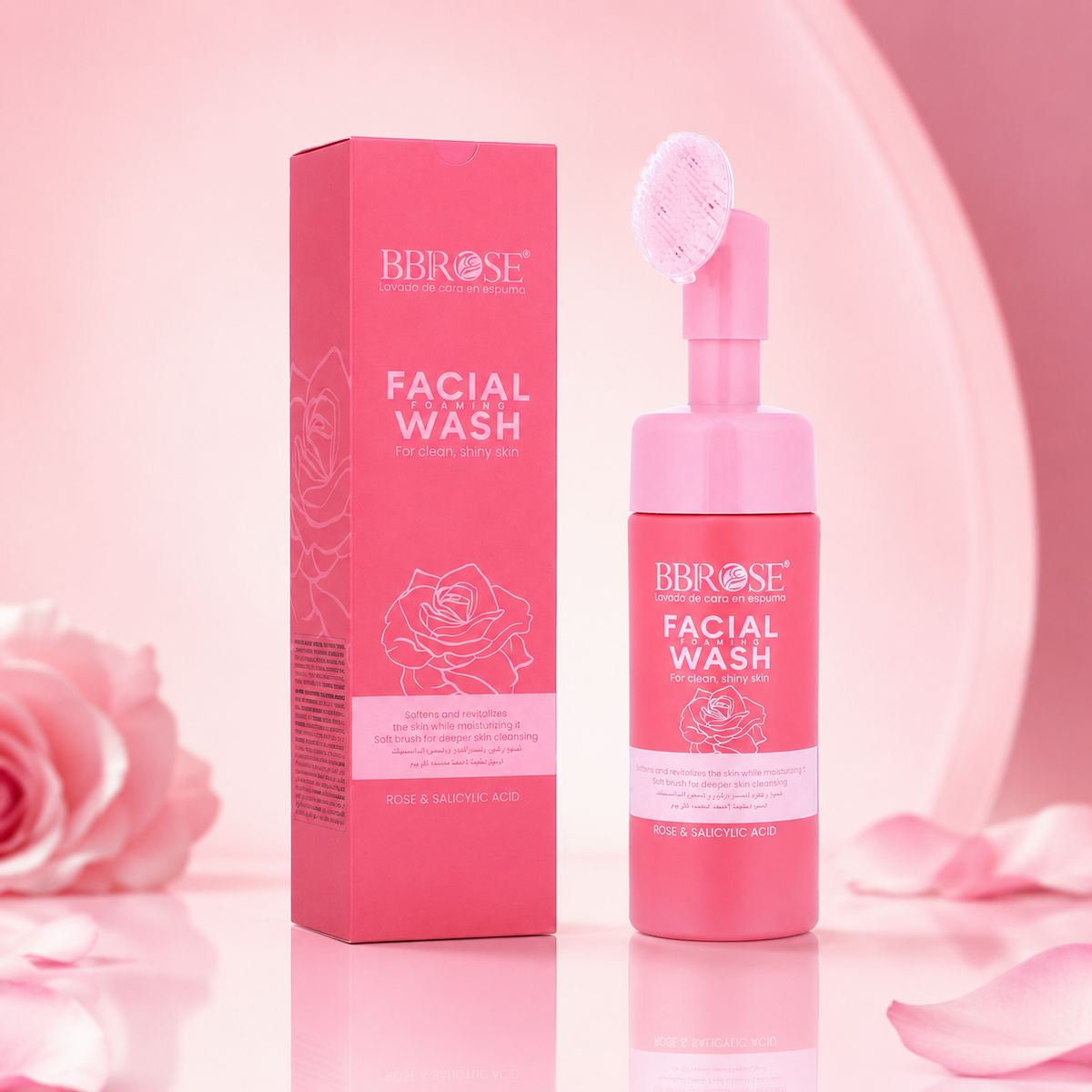 Rose & Salicylic Acid Facial Foaming Wash with Cleansing Brush