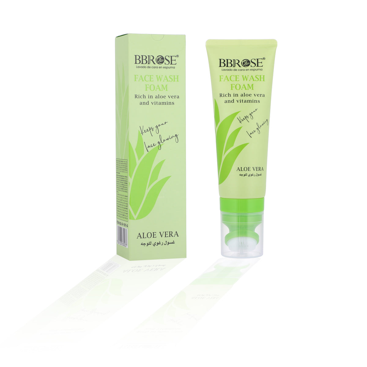 BBROSE Aloe Vera & Vitamins Face Wash Foam with Cleansing Brush