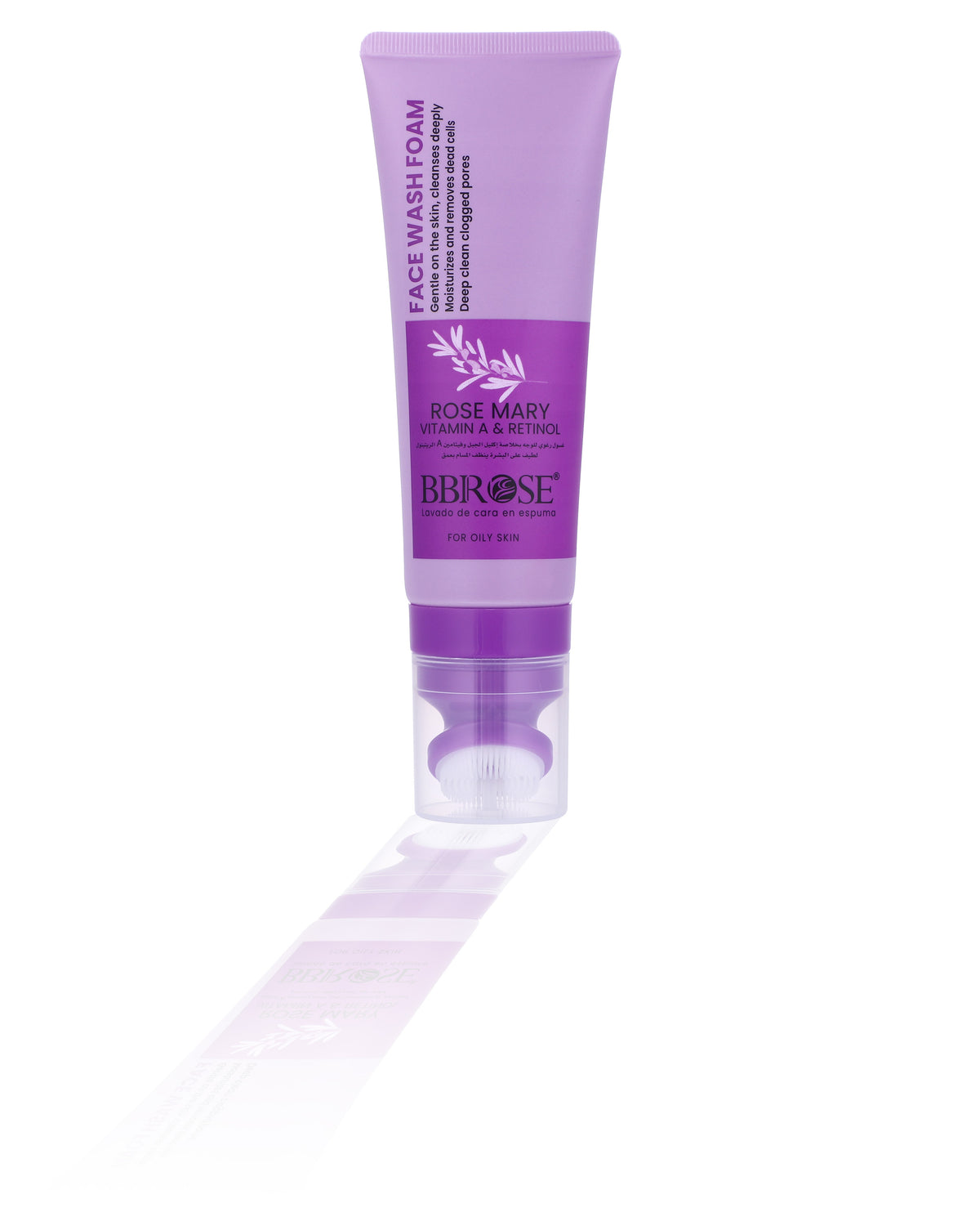 BBROSE Rosemary, Vitamin A & Retinol Face Wash Foam with Cleansing Brush