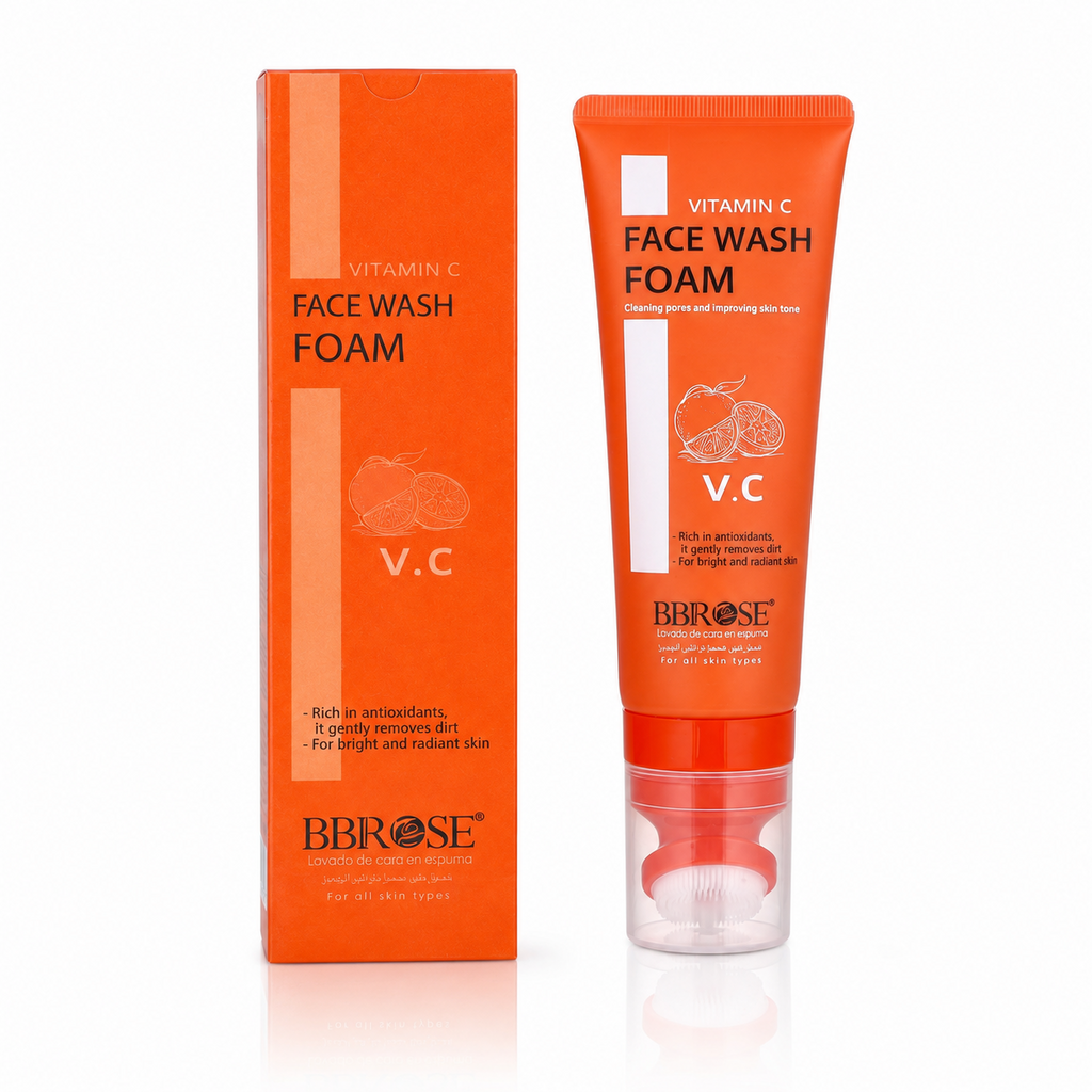 Vitamin C Face Wash Foam (120ml) | Brightening & Hydrating Cleanser | Deep Cleansing & Refreshing Formula for All Skin Types | Gentle, Vegan & Paraben-Free Skincare