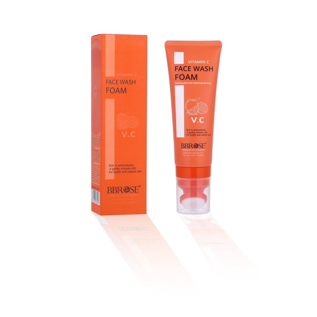 Vitamin C Face Wash Foam (120ml) | Brightening & Hydrating Cleanser | Deep Cleansing & Refreshing Formula for All Skin Types | Gentle, Vegan & Paraben-Free Skincare