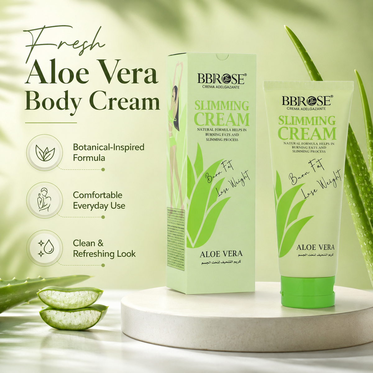 BBROSE Aloe Vera Slimming Cream – Body Firming & Massage Cream
