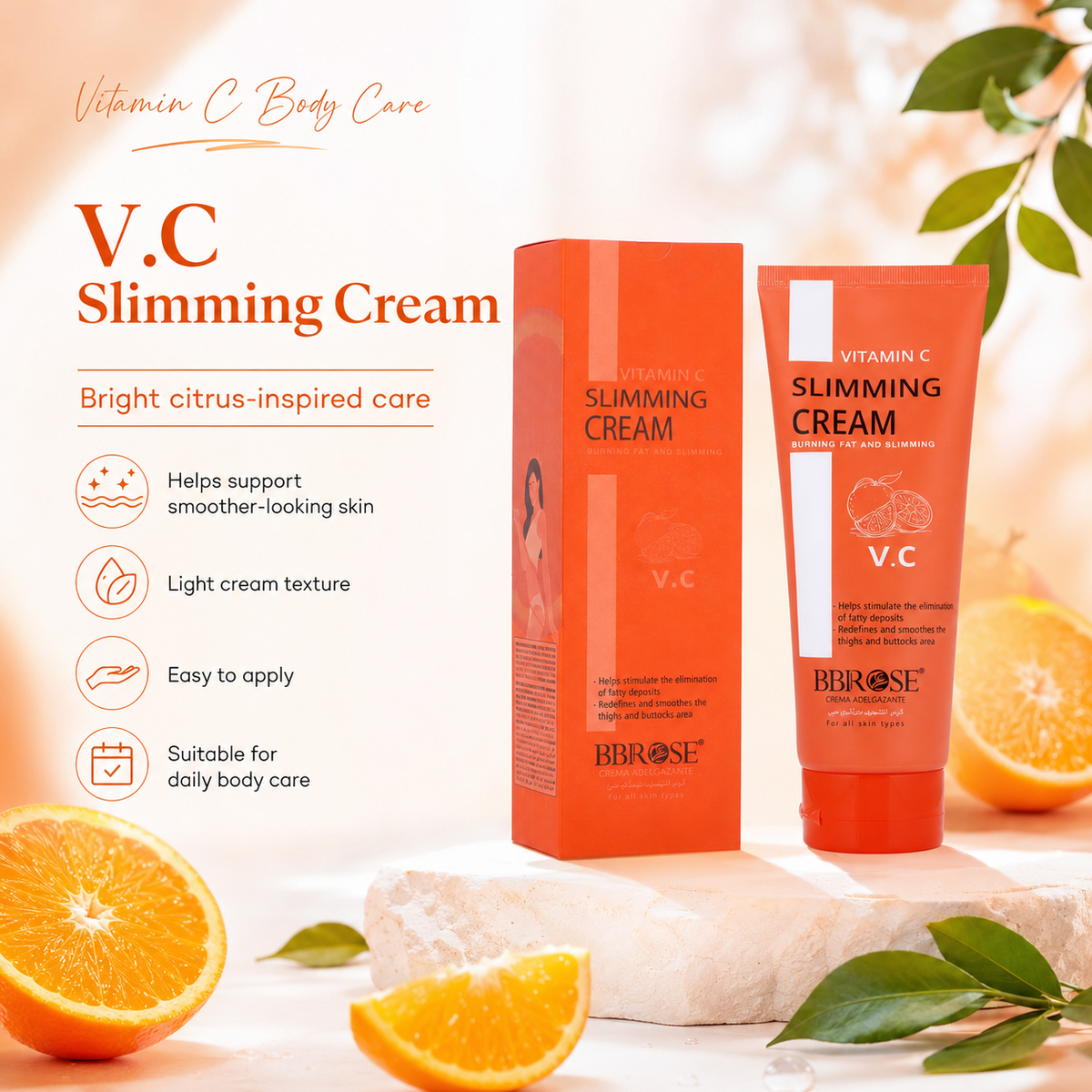 BBROSE Vitamin C Slimming Cream – Smoothing Body Care for Thighs & Buttocks