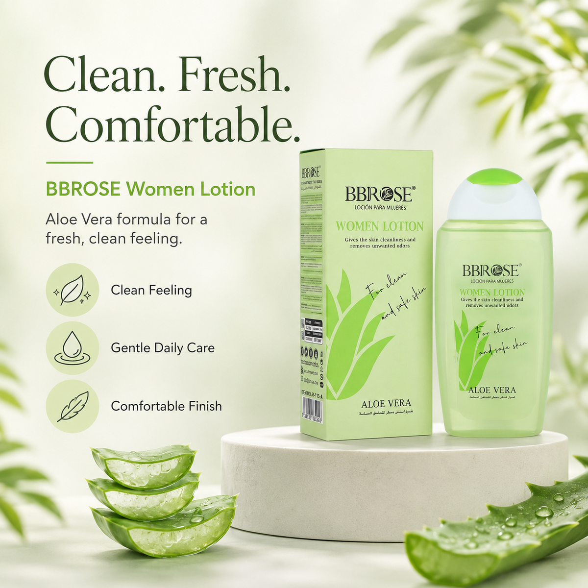 BBROSE Aloe Vera Women’s Intimate Cleansing Lotion – Freshness & Odor Care