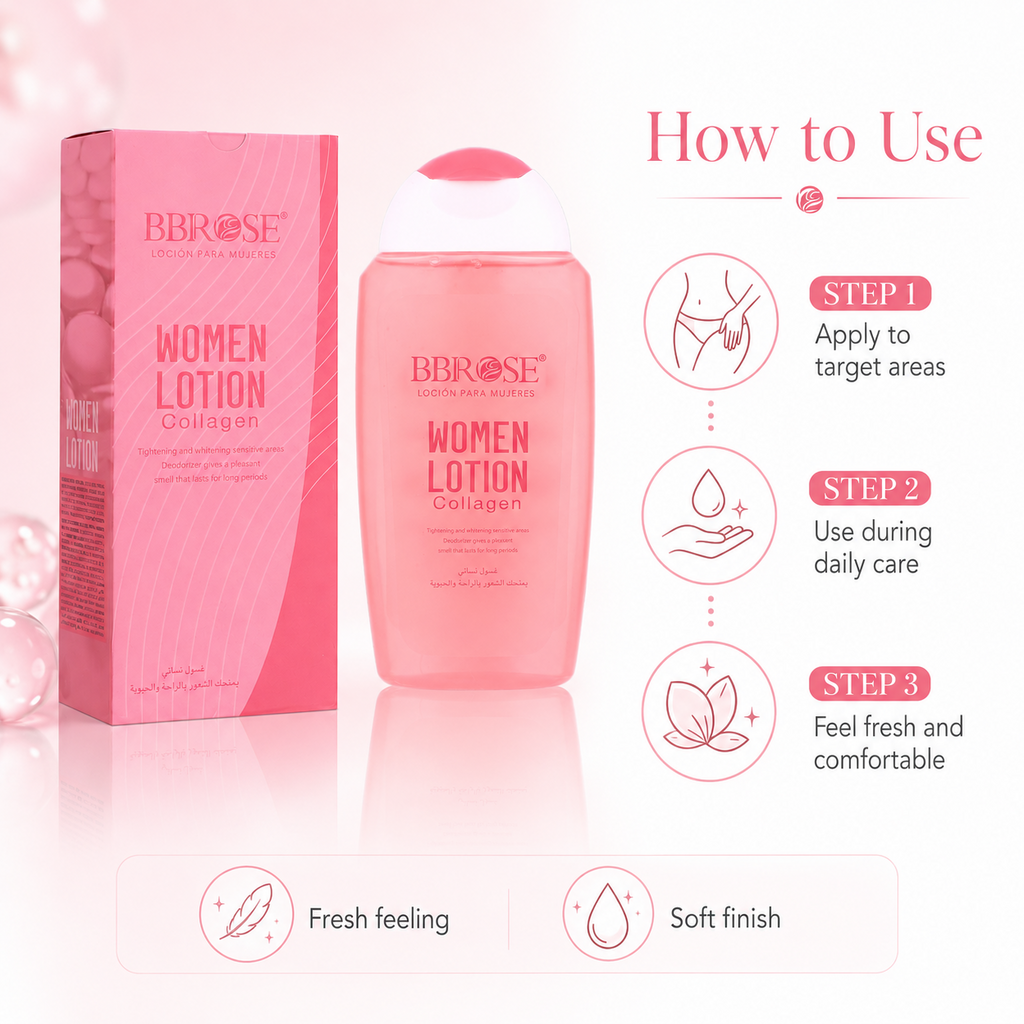 BBROSE Collagen Women’s Intimate Lotion – Cleansing, Freshening & Odor Care