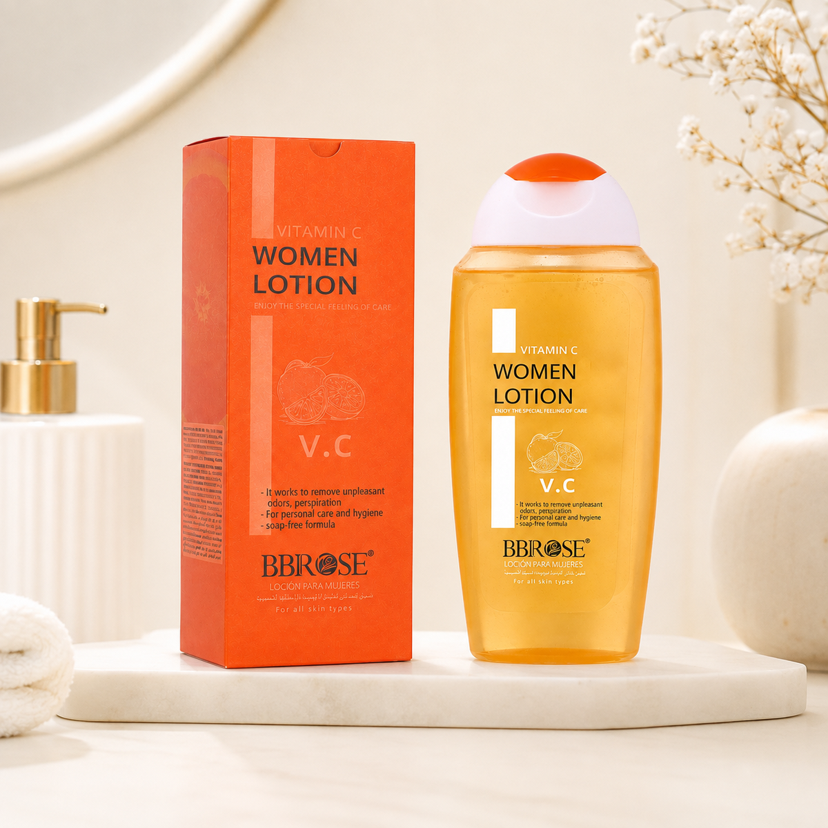 BBROSE Vitamin C Women’s Lotion – Soap-Free Personal Hygiene & Odor Care