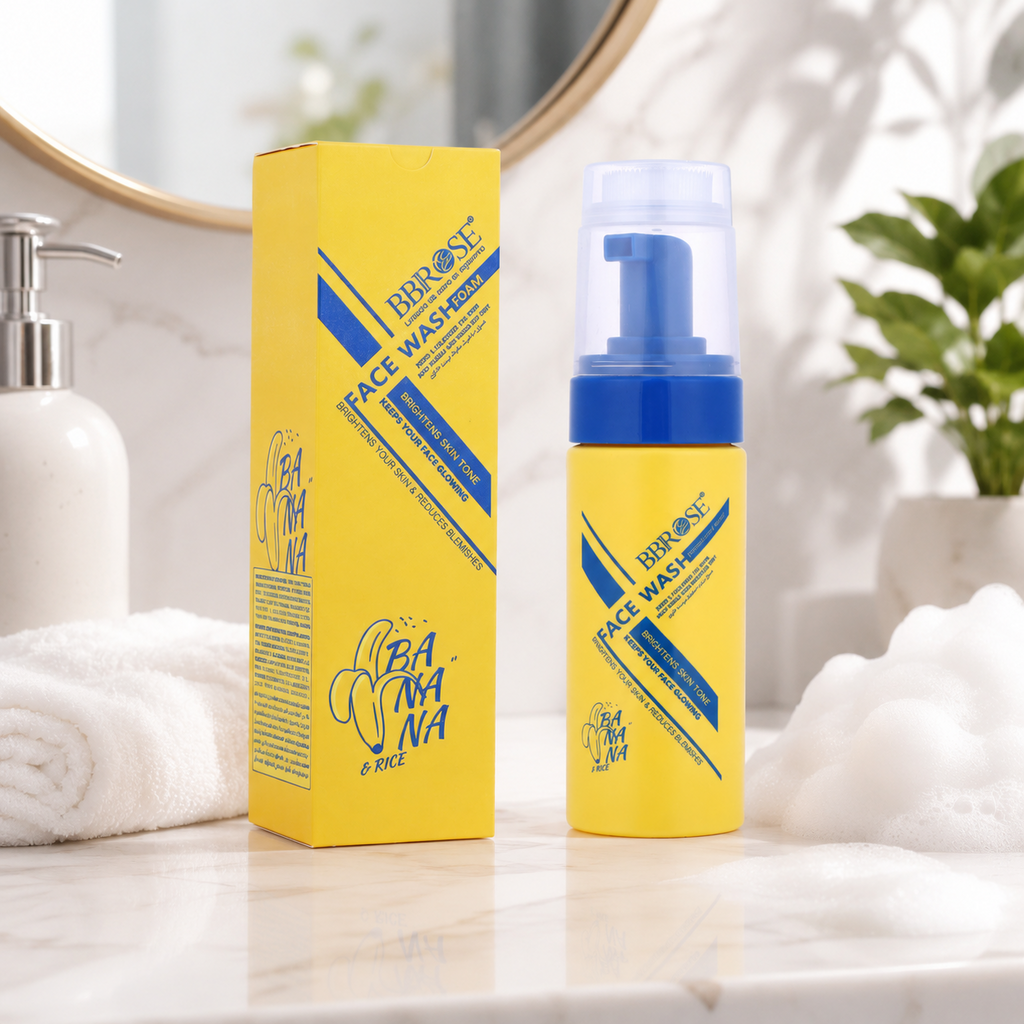 BBROSE Banana & Rice Foaming Face Wash – Deep Cleansing & Brightening Facial Cleanser