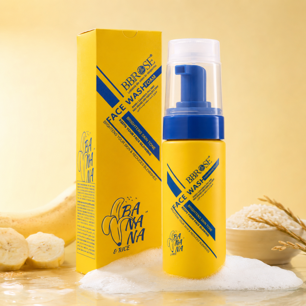 BBROSE Banana & Rice Foaming Face Wash – Deep Cleansing & Brightening Facial Cleanser