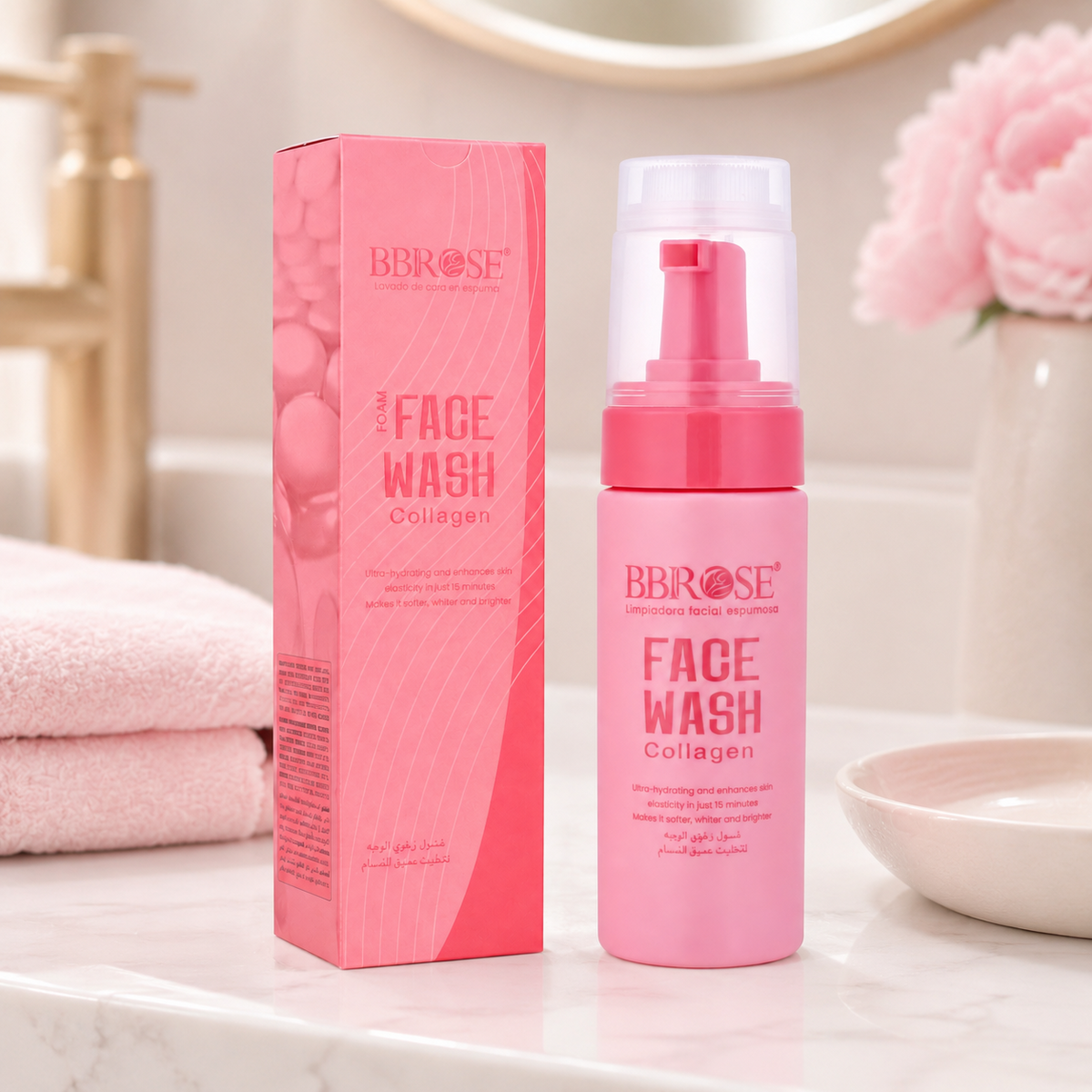 BBROSE Collagen Foaming Face Wash – Ultra-Hydrating Deep-Cleansing Facial Foam