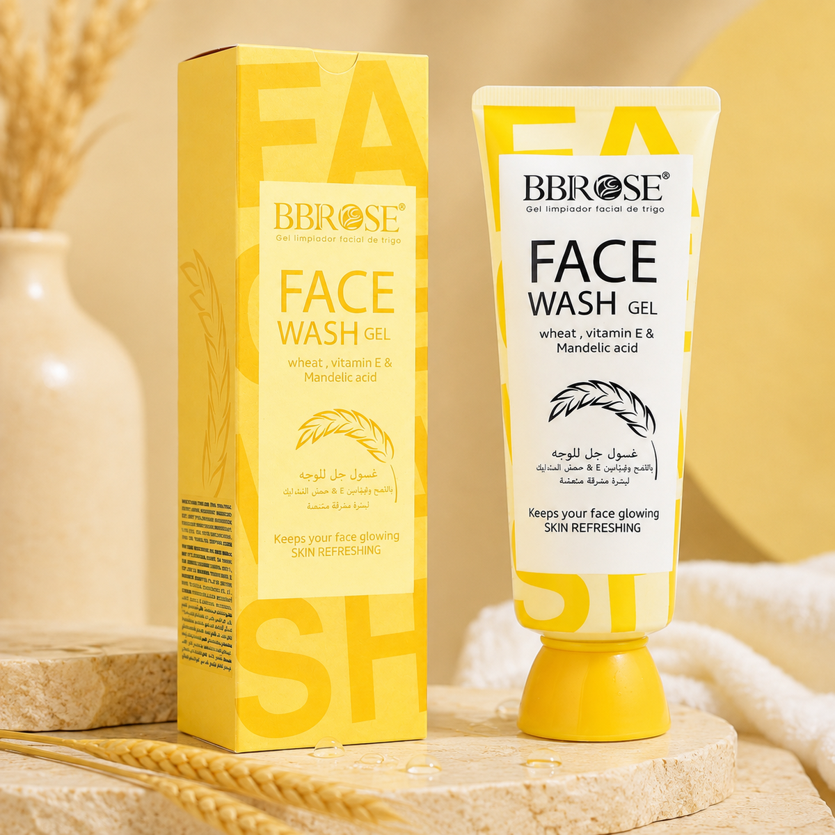 BBROSE Wheat, Vitamin E & Mandelic Acid Face Wash Gel