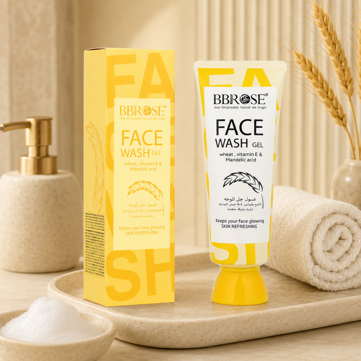 BBROSE Wheat, Vitamin E & Mandelic Acid Face Wash Gel