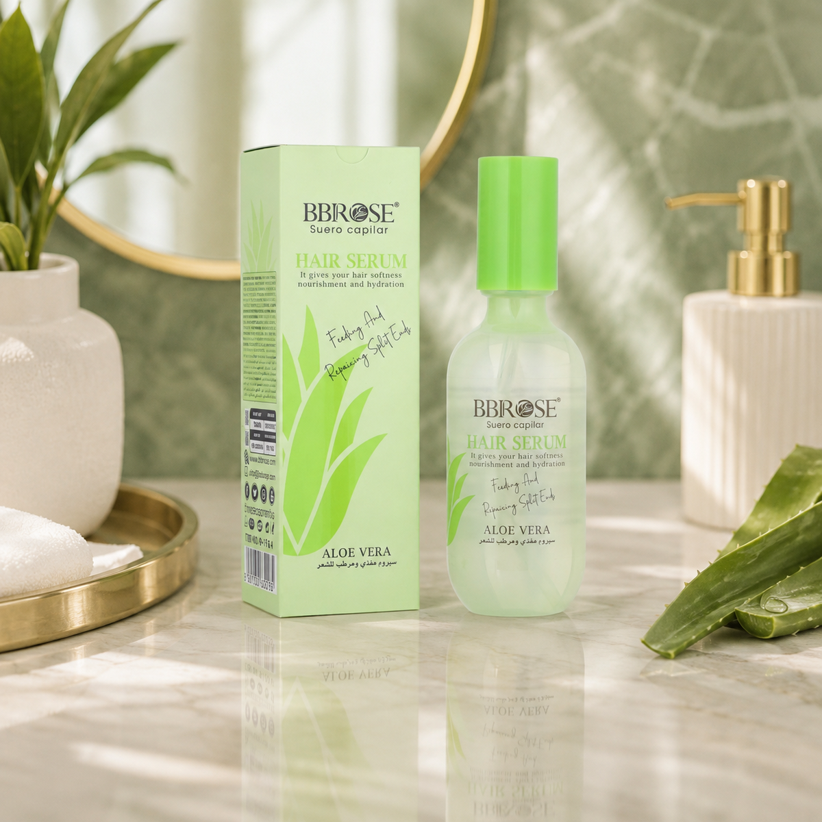 BBROSE Aloe Vera Hair Serum – Nourishing, Hydrating & Split-End Care