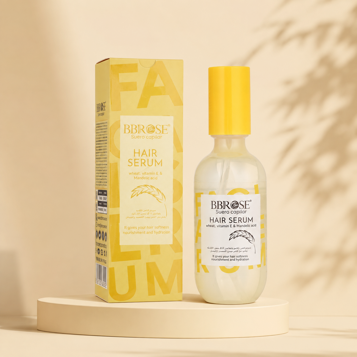 BBROSE Hair Serum with Wheat, Vitamin E & Mandelic Acid – Softening, Nourishing & Hydrating Hair Care