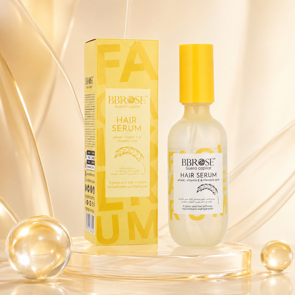 BBROSE Hair Serum with Wheat, Vitamin E & Mandelic Acid – Softening, Nourishing & Hydrating Hair Care