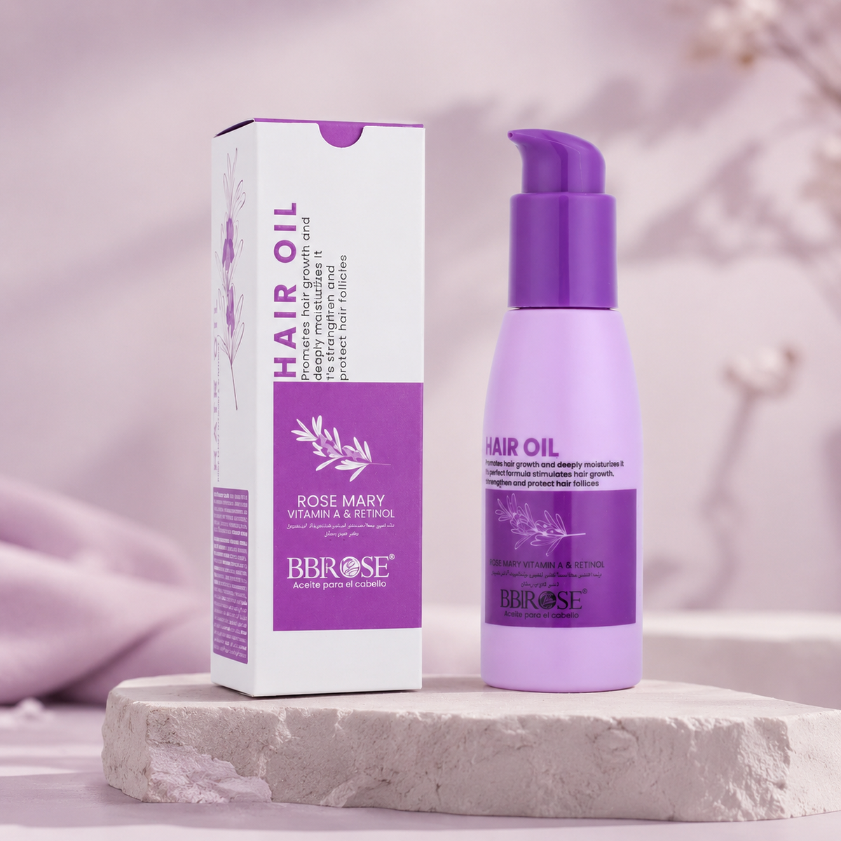 Hair Oil With Rosemary, Vitamin A And Retinol Promotes Hair Growth, Strengthen And Protect Hair Follicles 100ml