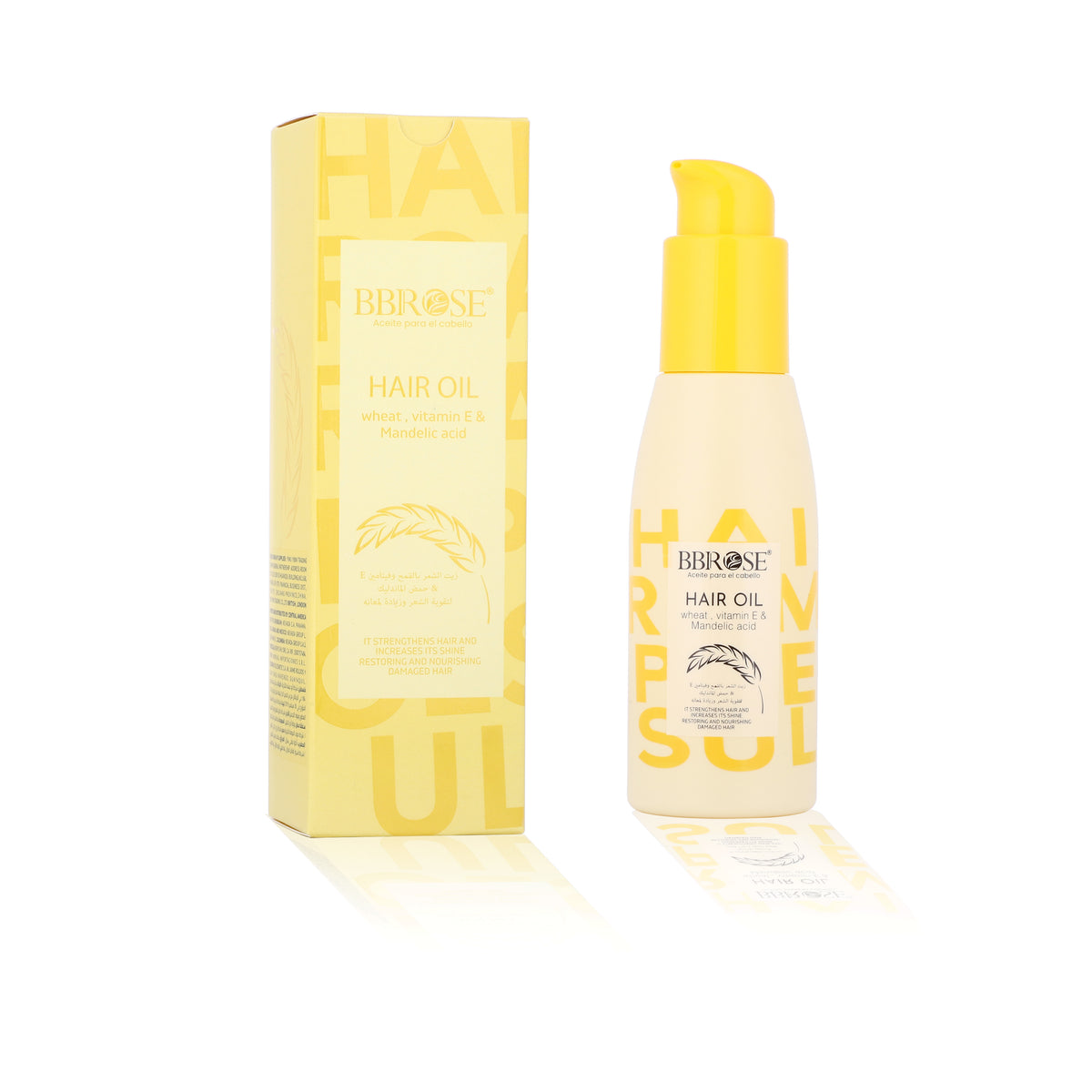 BBROSE Hair Oil with Wheat, Vitamin E & Mandelic Acid – Strengthening and Nourishing Care for Damaged Hair