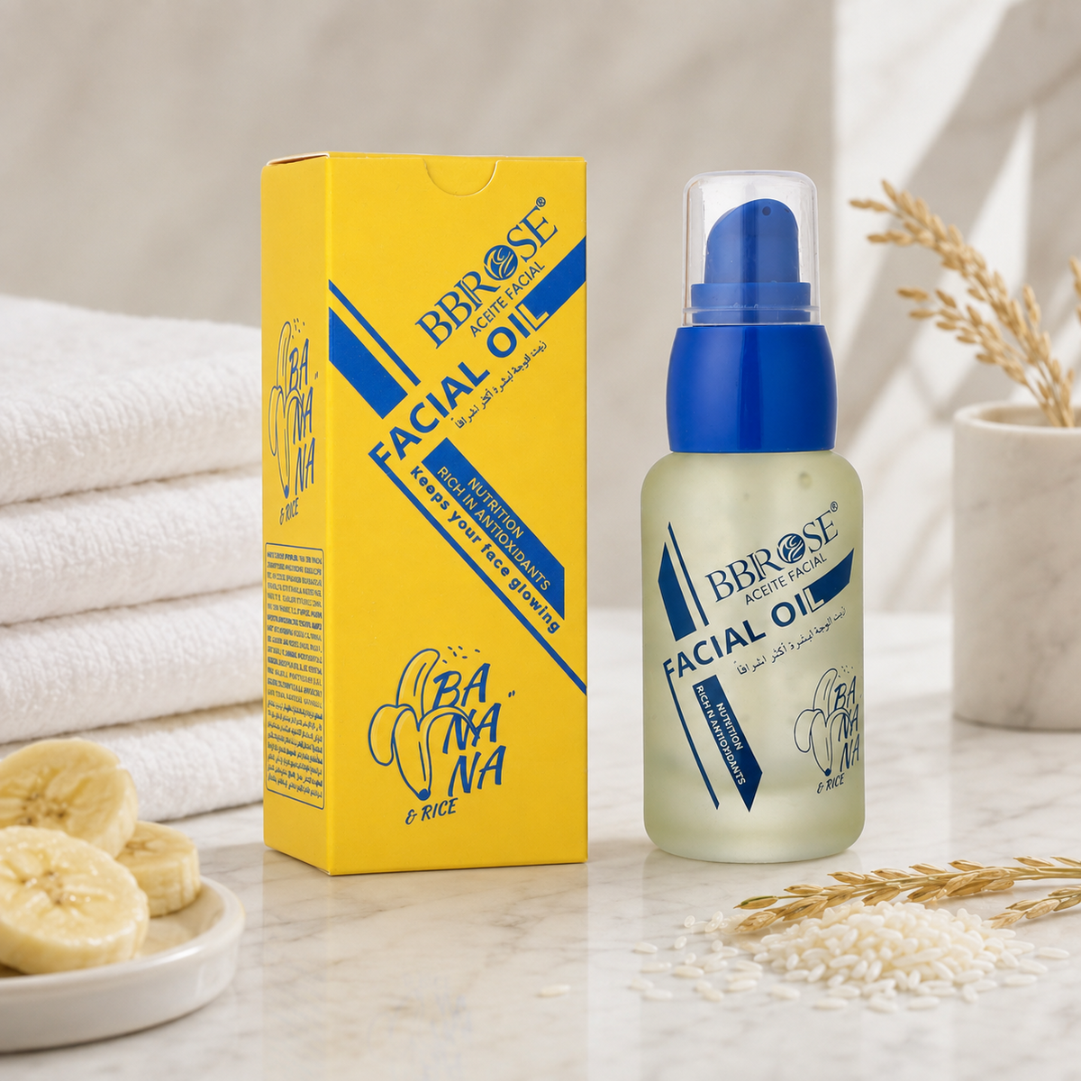 BBROSE Banana & Rice Facial Oil – Antioxidant-Rich Nourishing Oil for a Radiant Glow