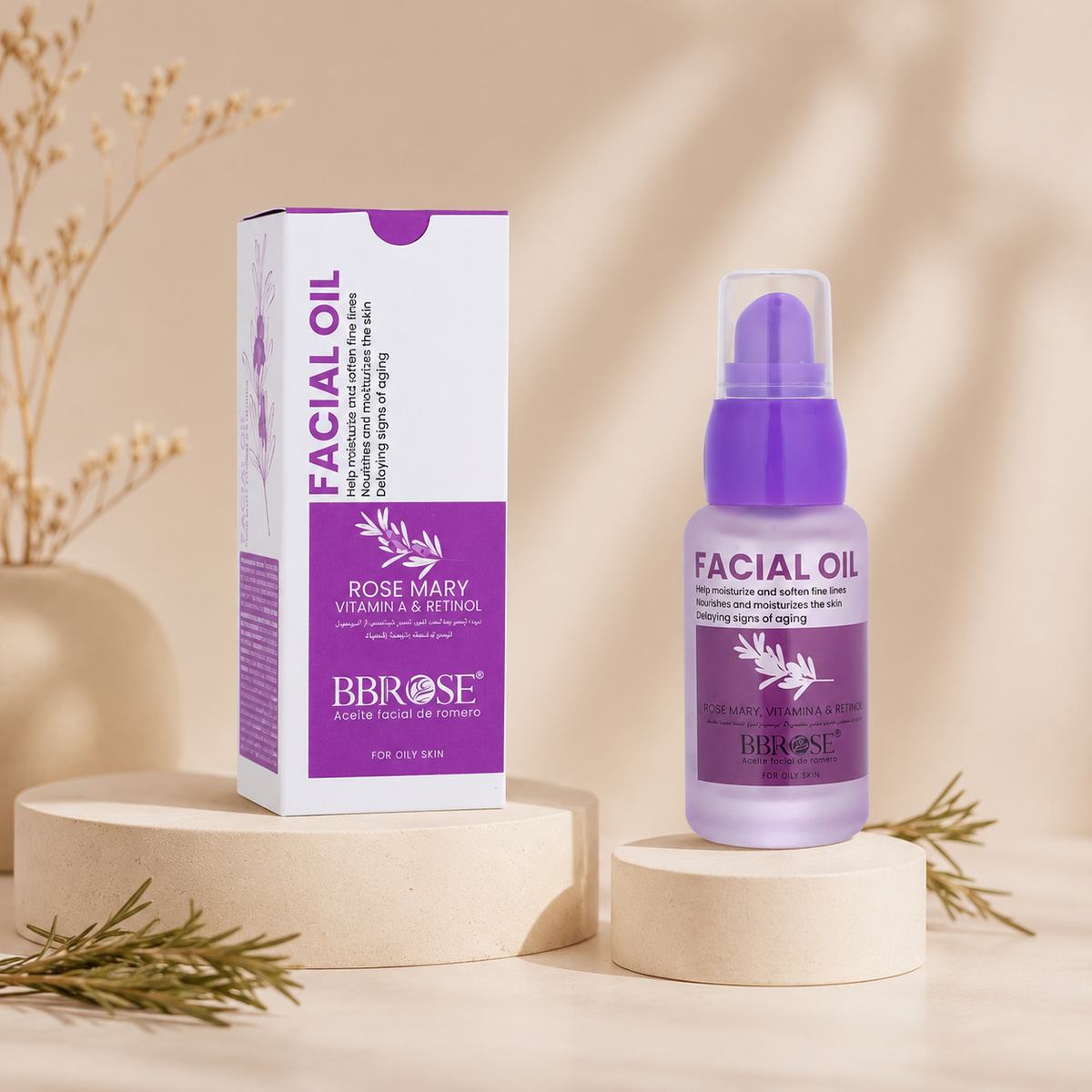 Rosemary Vitamin A Retinol Facial Oil 20ml – Hydrating Anti Aging Pore Refining Formula