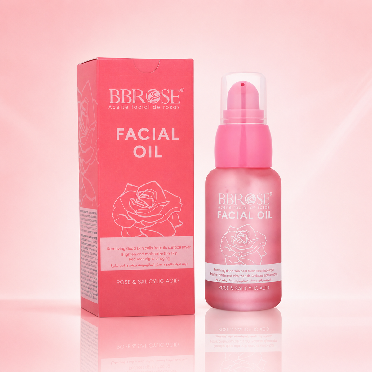 BBROSE Rose & Salicylic Acid Facial Oil – Exfoliating, Brightening and Moisturizing Face Oil