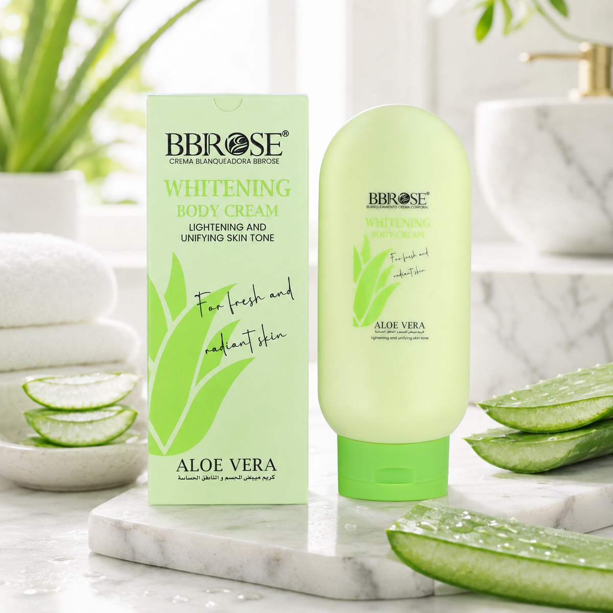 BBROSE Aloe Vera Whitening Body Cream – Lightening & Unifying Care for Body and Sensitive Areas