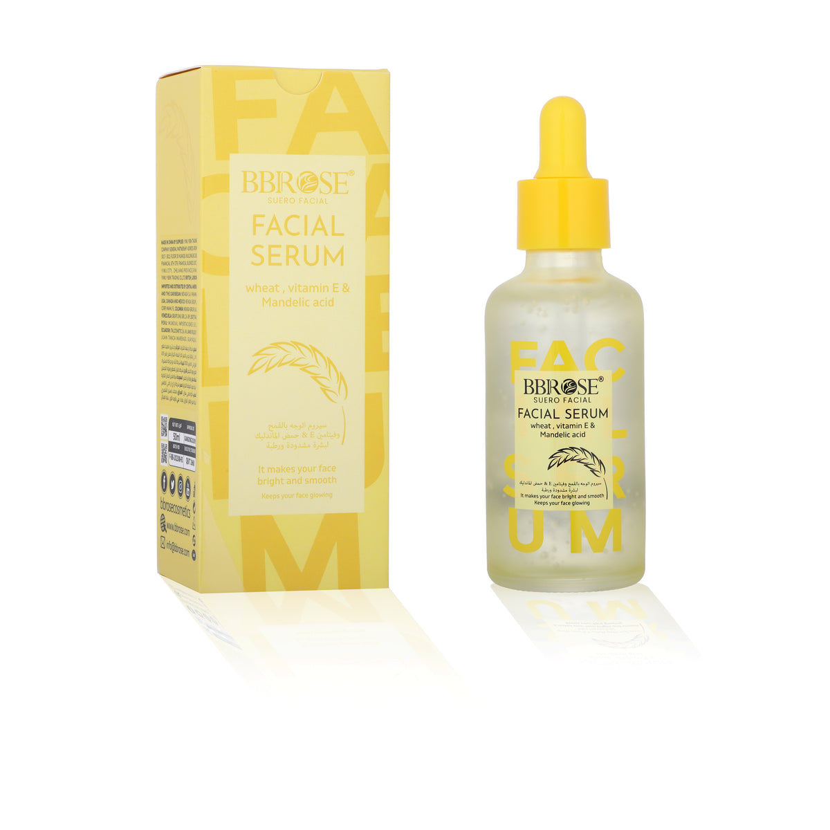 BBROSE Wheat, Vitamin E & Mandelic Acid Facial Serum – Brightening & Smoothing Care