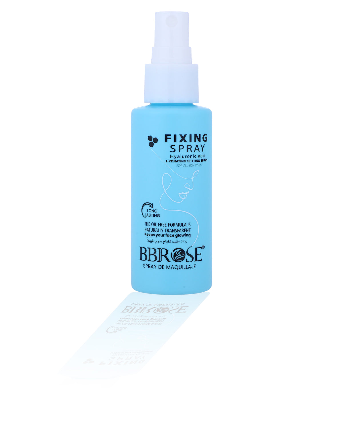 Hydrating Makeup Fixing Spray with Hyaluronic Acid 60ml, Oil-Free Transparent Setting Spray for Long-Lasting Glow, Suitable for All Skin Types