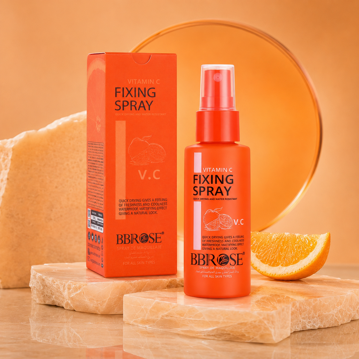BBROSE Vitamin C Fixing Spray – Quick-Drying, Water-Resistant Mattifying Makeup Setting Mist