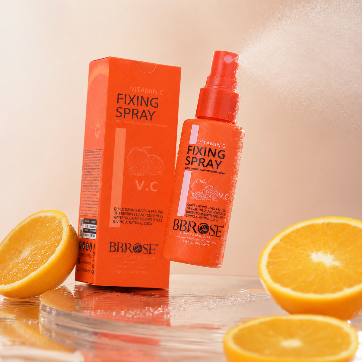 BBROSE Vitamin C Fixing Spray – Quick-Drying, Water-Resistant Mattifying Makeup Setting Mist
