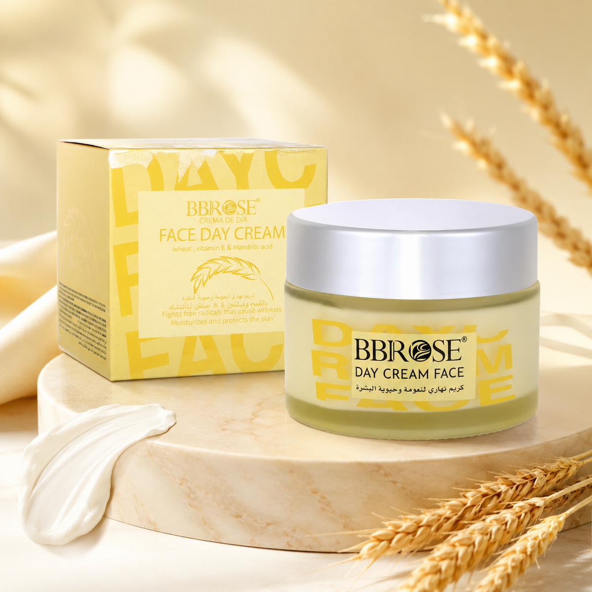 BBROSE Wheat, Vitamin E & Mandelic Acid Face Day Cream – Moisturizing and Antioxidant Daily Facial Cream
