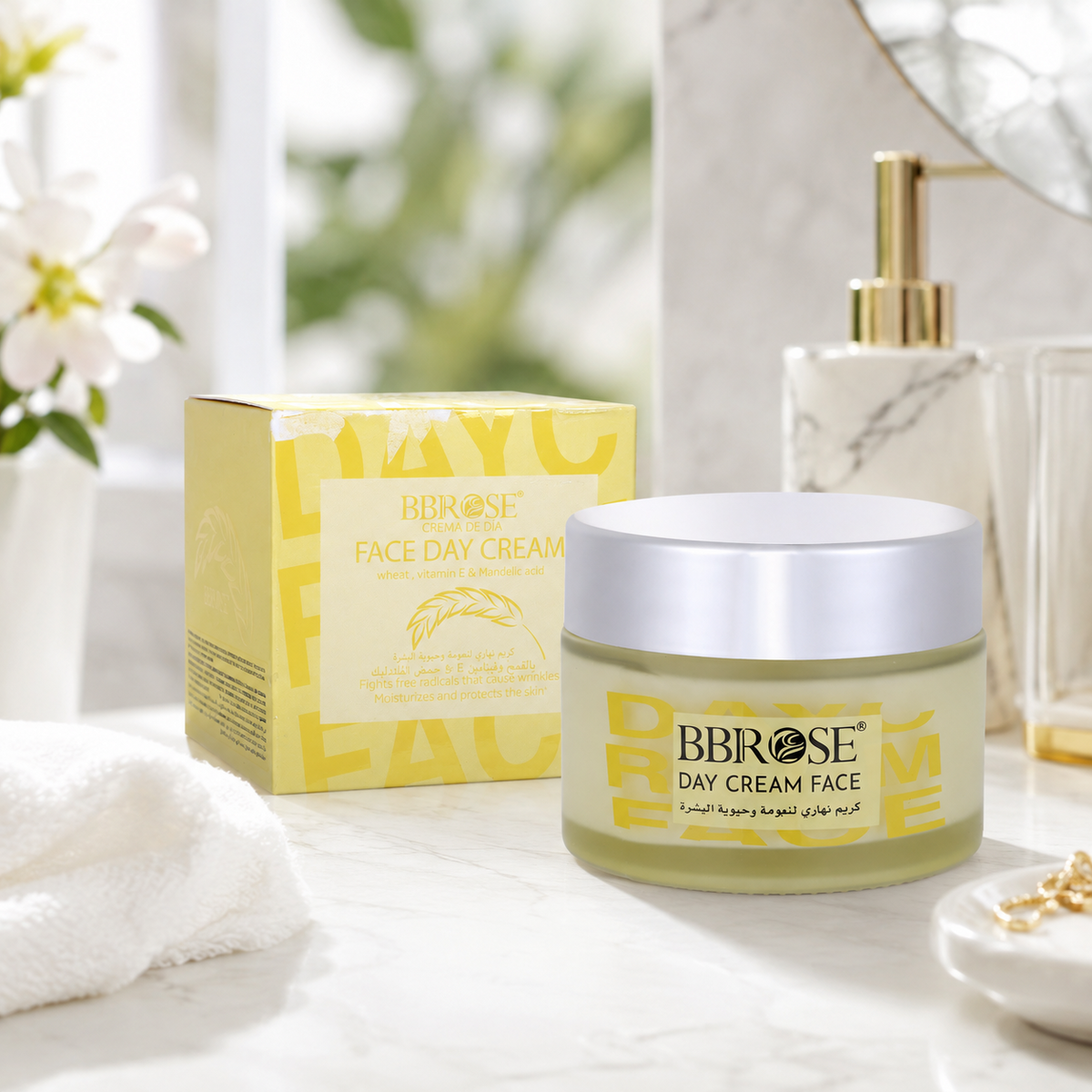 BBROSE Wheat, Vitamin E & Mandelic Acid Face Day Cream – Moisturizing and Antioxidant Daily Facial Cream