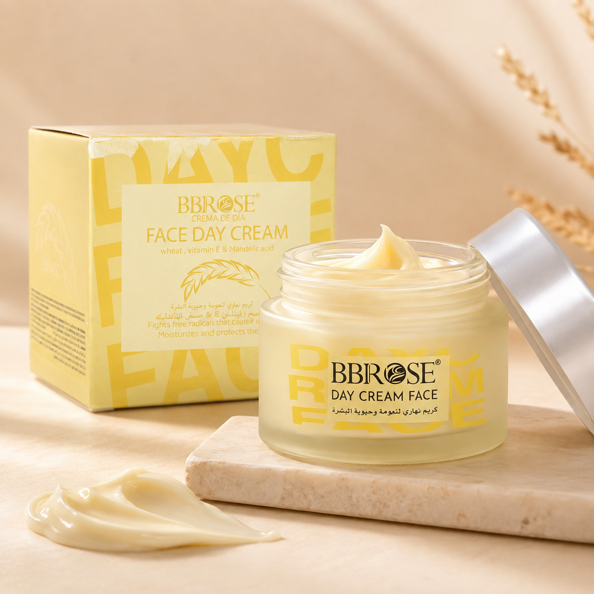BBROSE Wheat, Vitamin E & Mandelic Acid Face Day Cream – Moisturizing and Antioxidant Daily Facial Cream