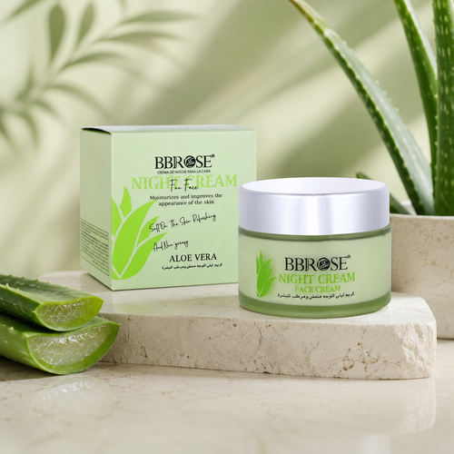 BBROSE Aloe Vera Night Cream for Face – Moisturizing, Refreshing and Non-Greasy Overnight Cream