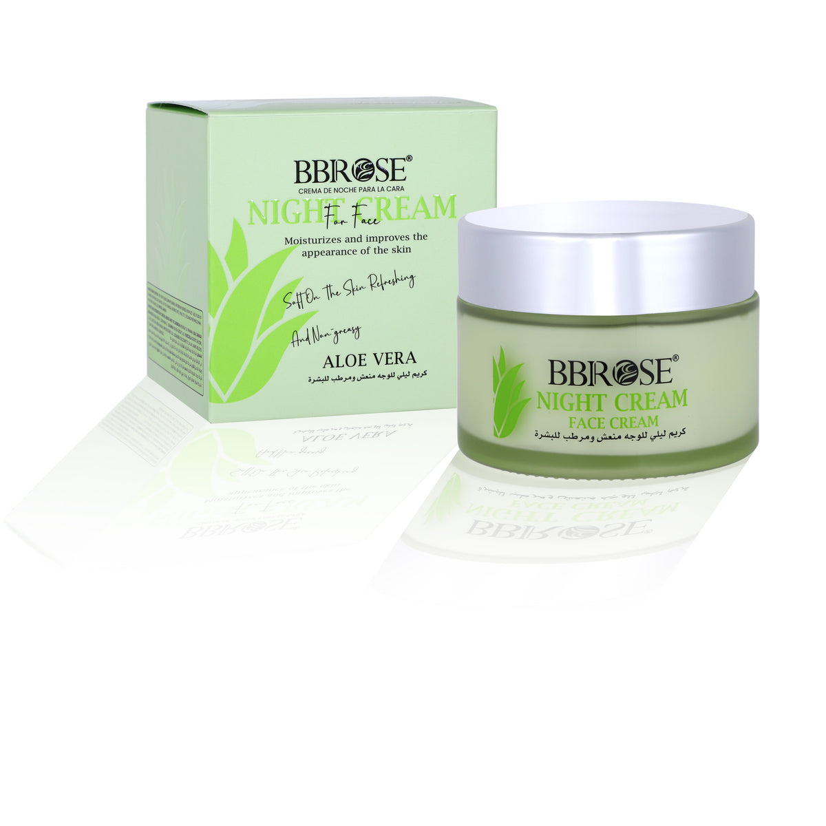 BBROSE Aloe Vera Night Cream for Face – Moisturizing, Refreshing and Non-Greasy Overnight Cream