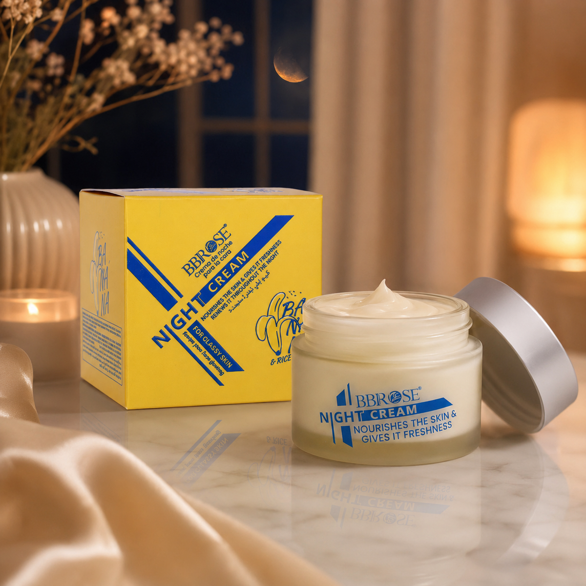 BBROSE Banana & Rice Night Cream – Nourishing Overnight Face Cream for Fresh, Glowing Skin
