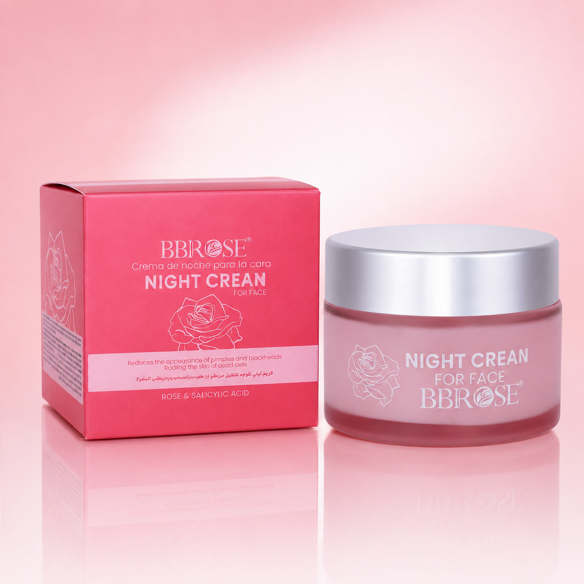 Rose & 2% Salicylic Acid Night Cream – 50ml Nourishing & Hydrating Overnight Moisturizer | Anti-Aging Formula with Natural Rose Extract | Reduces Fine Lines, Wrinkles | Paraben-Free