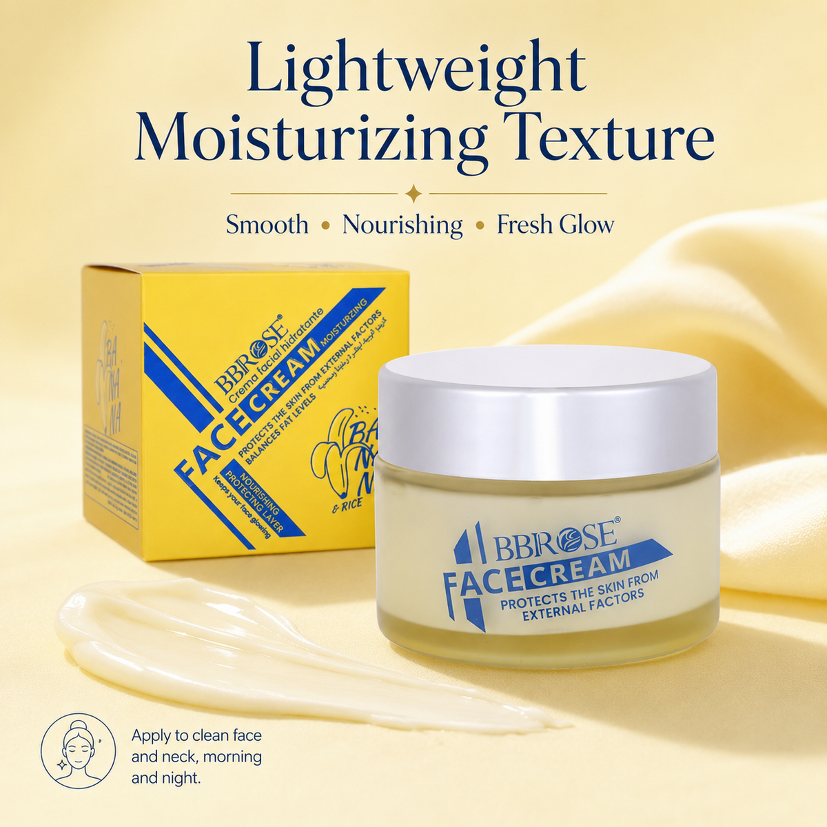 Banana & Rice Moisturizing Face Cream – Nourishing Protective Cream for Balanced, Glowing Skin