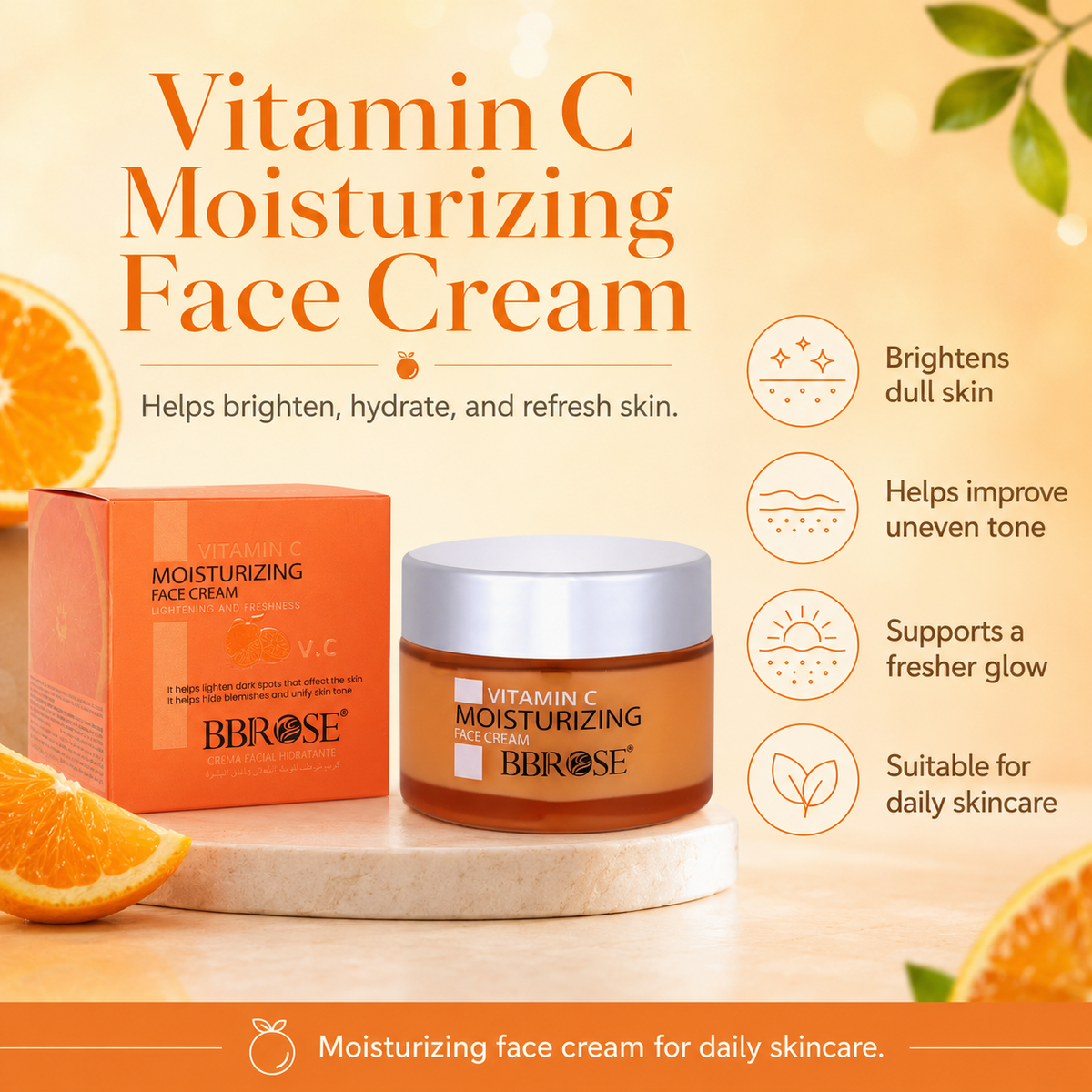 Vitamin C Moisturizing Face Cream for Brightening & Even Skin Tone