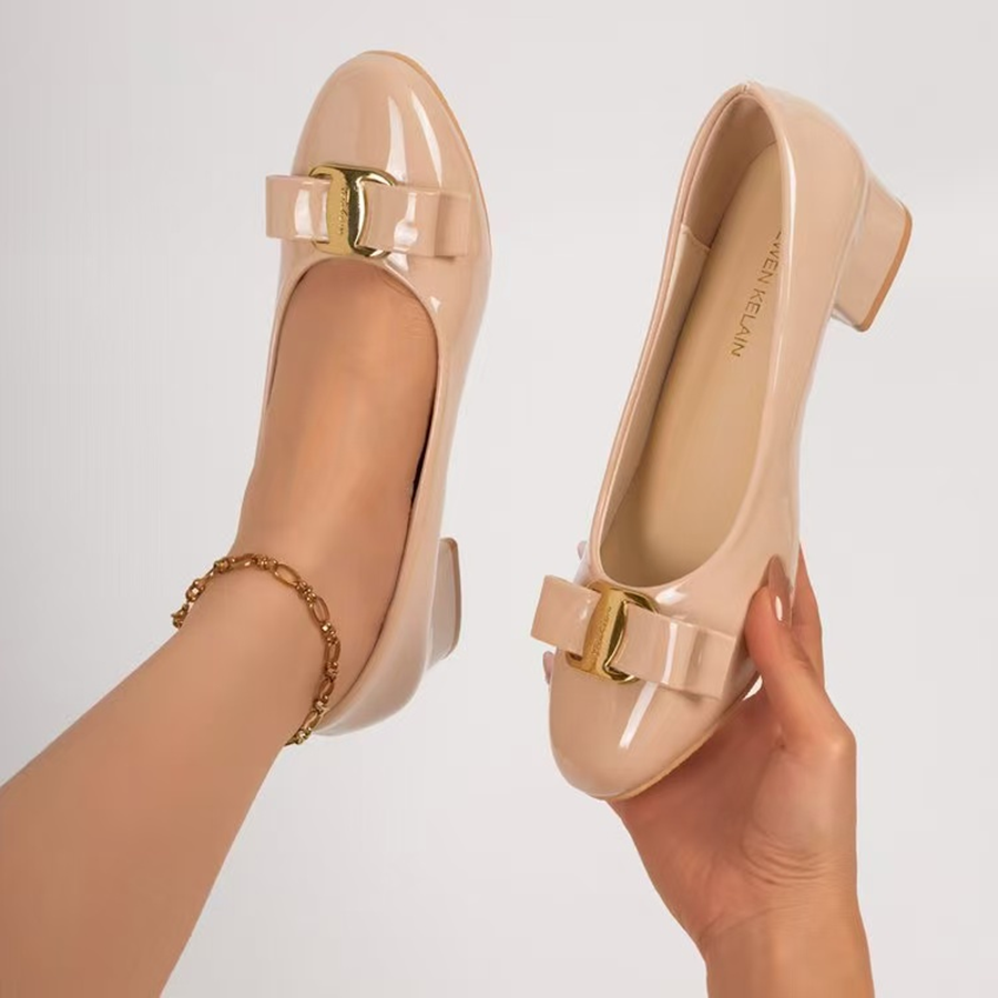 Modern Chic All-Season PU/Artificial Leather/Microfiber Leather Women's High Heels | Color: Apricot | Image 2