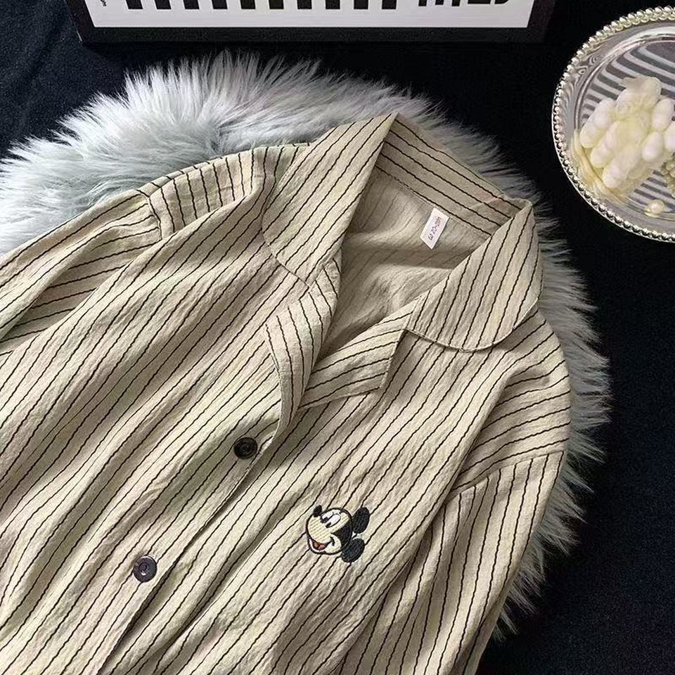 Sweet & Cute All-Season 2 Pcs Women 's Long Sleeve Sleep Set | Color: Camel | Image 3