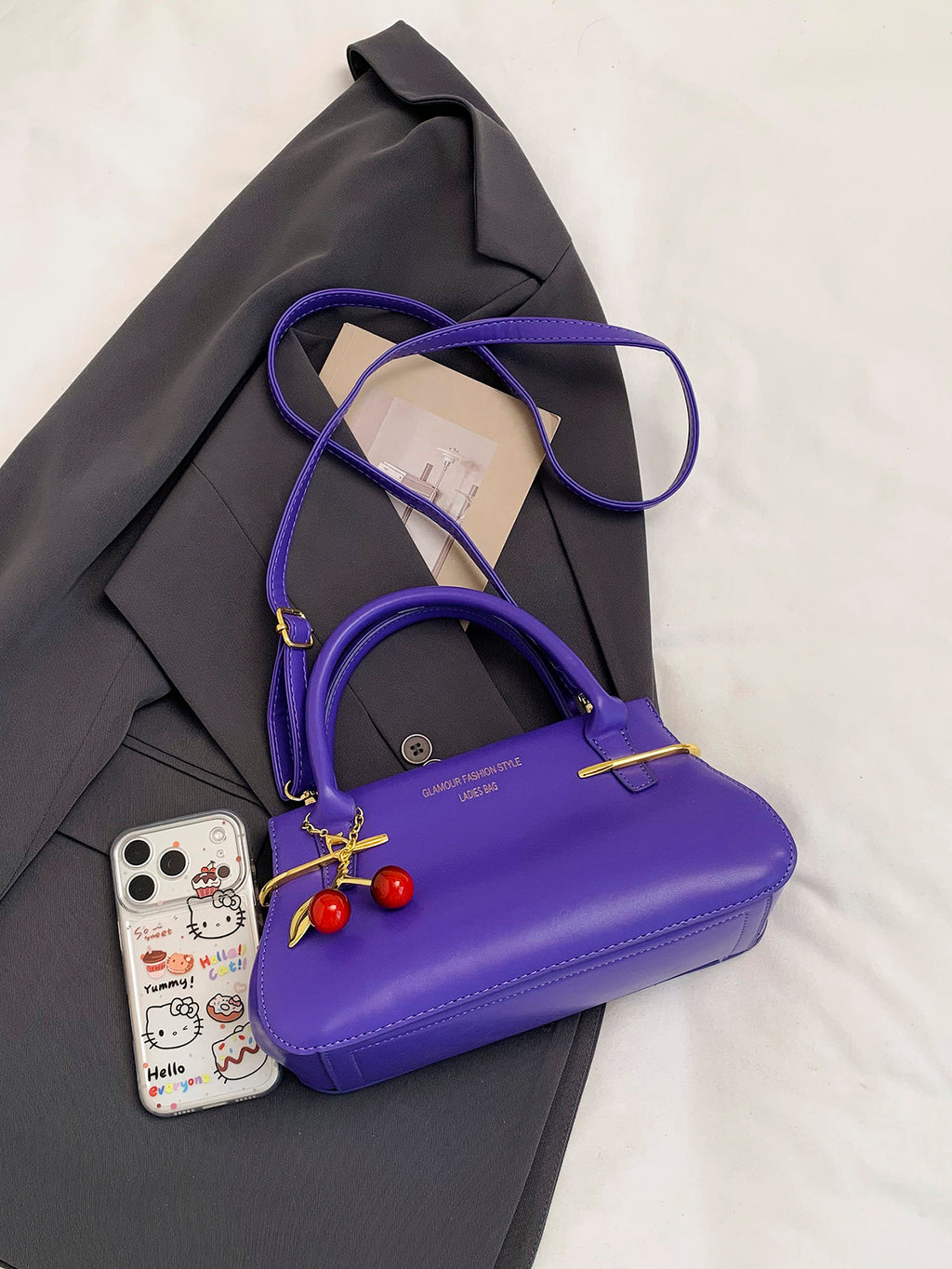 Modern Chic All-Season PU/Artificial Leather/Microfiber Leather Women's Crossbody Bags Other Bags | Color: Purple | Image 3