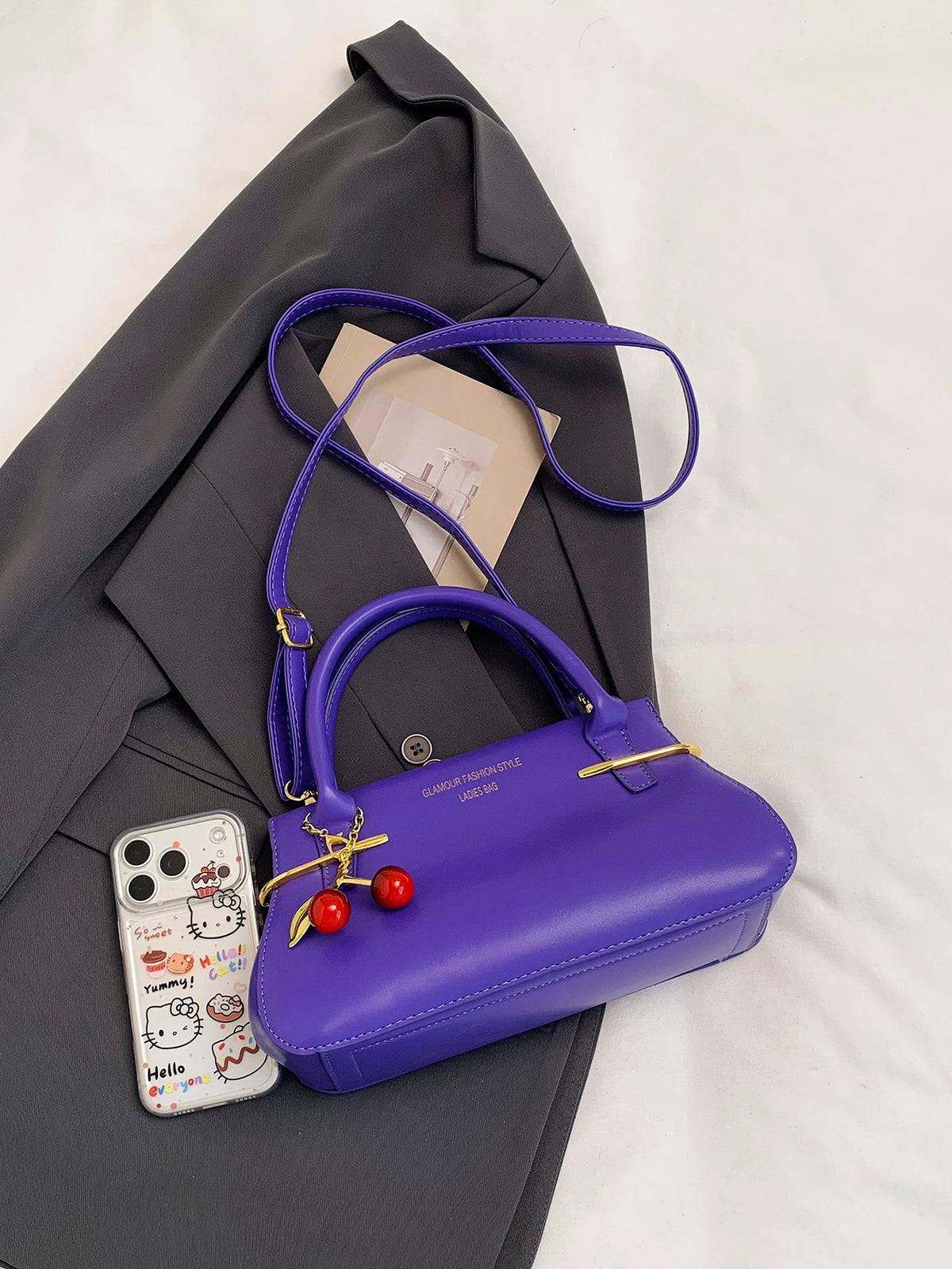 Modern Chic All-Season PU/Artificial Leather/Microfiber Leather Women's Crossbody Bags Other Bags | Color: Purple | Image 3