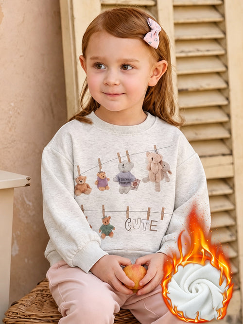 Sweet & Cute Winter Girls' Sweatshirt, Ages 2-7 | Color: Grey | Image 1